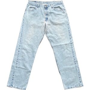 Wrangler premium quality relaxed fit vintage light wash denim jeans
